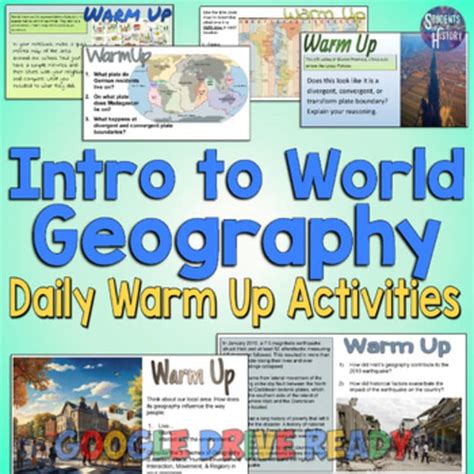 Geography Warm Up Activities