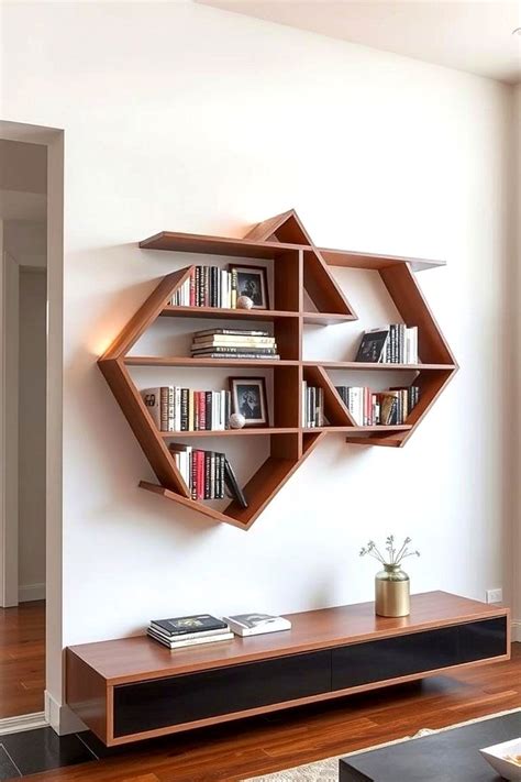 Geometric Floating Bookshelf