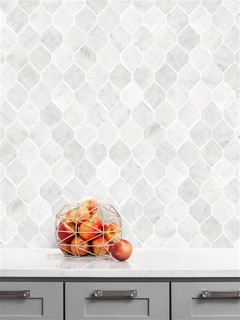 Geometric Marble Backsplash