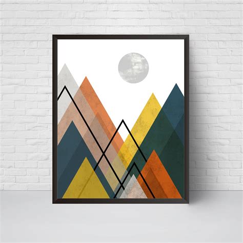 Geometric Mountain Wall Art
