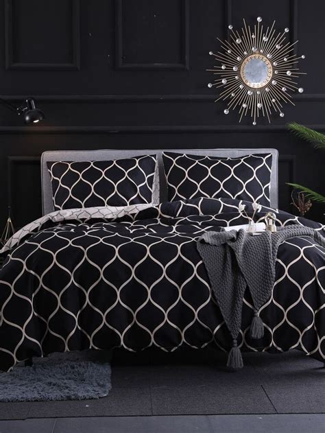 Geometric Pattern Bedding Set Without Filler