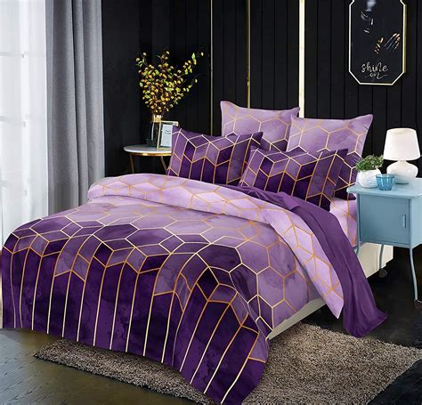Geometric Purple Bedding