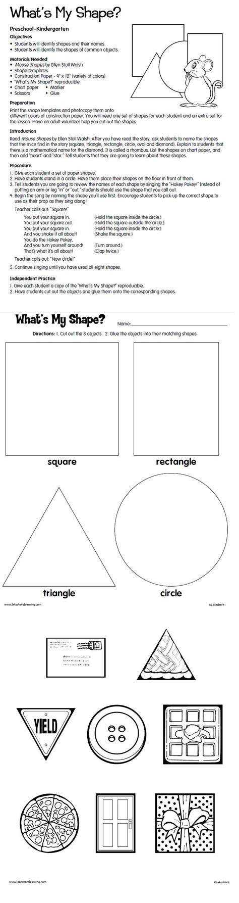 geometric shapes lesson plans kindergarten