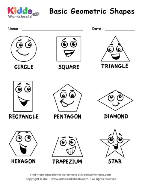 geometric shapes worksheets for kindergarten