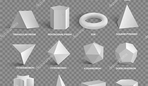 Realistische 3D-geometrische Formen, Isoliert Auf Weißem Hintergrund