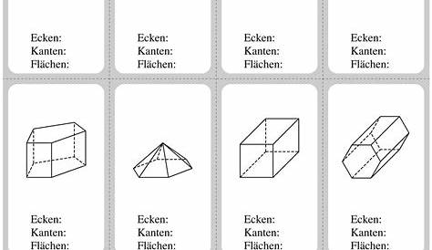 Geometrie Arbeitsblatt A5 lang - Körper (1) | Geometrische körper