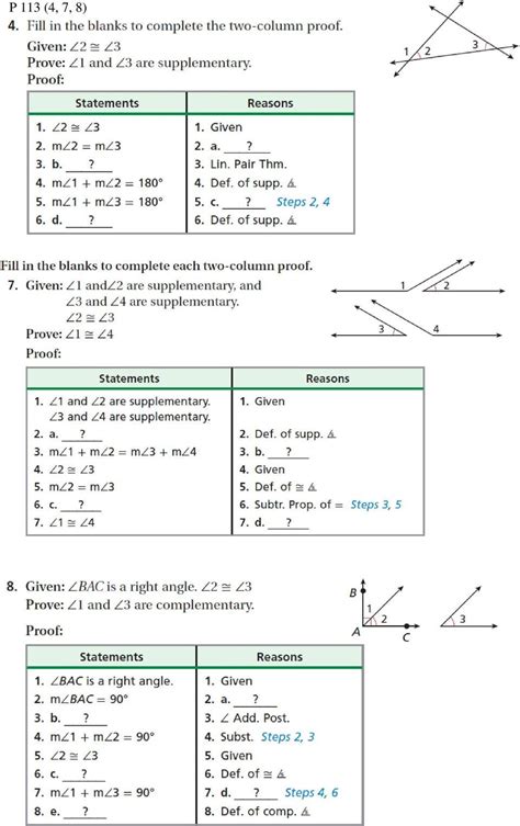 geometry proof practice worksheet pdf