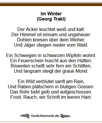 Cool Georg Trakl Im Winter 2023