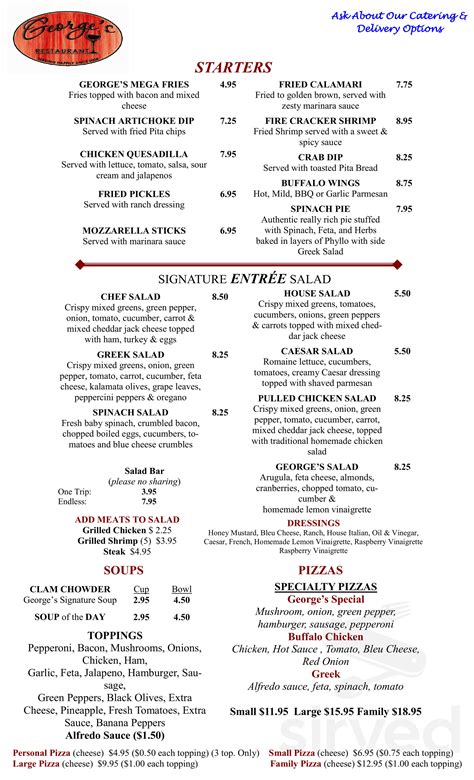 george restaurant near me menu