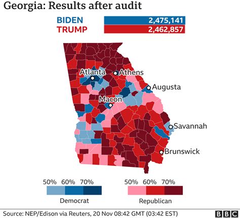 georgia 2020 election results by county map