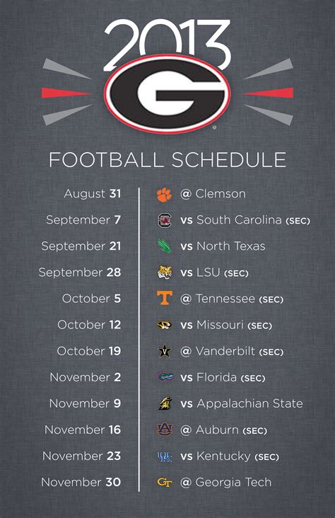 georgia bulldogs football schedule 2010