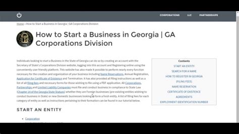 georgia corporations log in