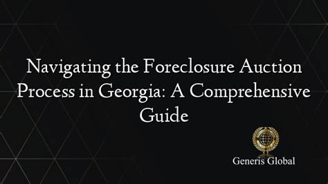 Georgia Foreclosure Auction Process