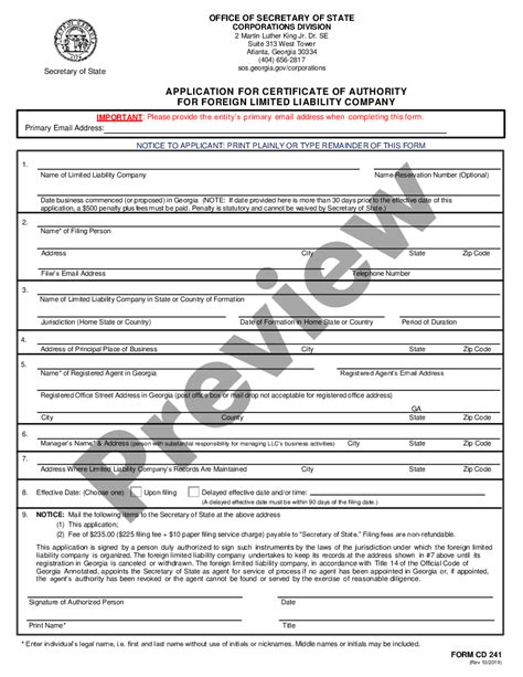 georgia foreign llc filing requirements