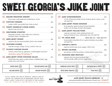 georgia juke joint menu