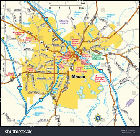 georgia map with cities macon