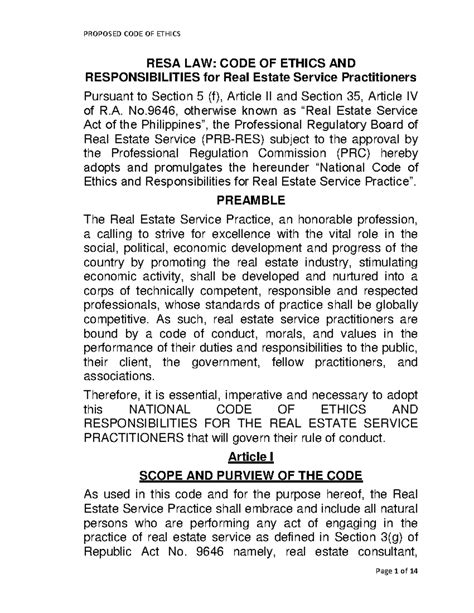 Georgia Real Estate Code Of Ethics