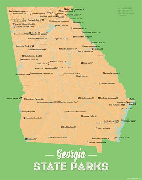 georgia state park scratch off map