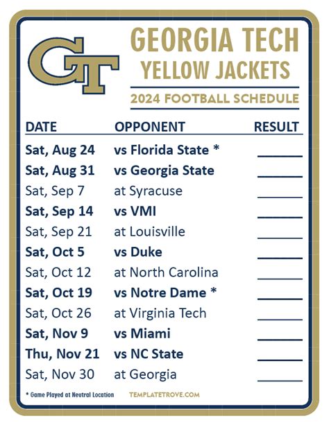 georgia tech 2025 football schedule