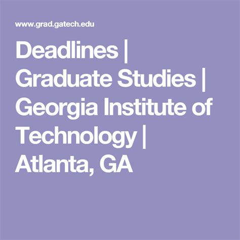 georgia tech graduate programs deadline