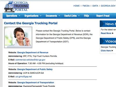 georgia trucking portal website