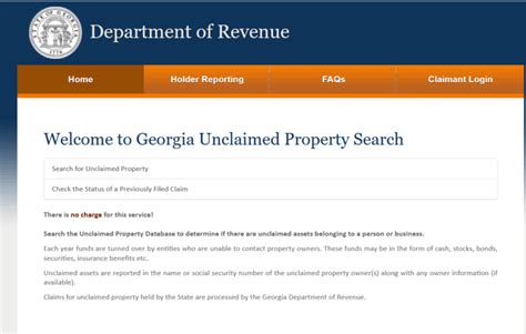 georgia unclaimed funds official site