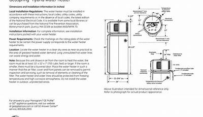 Geospring Water Heater Manual