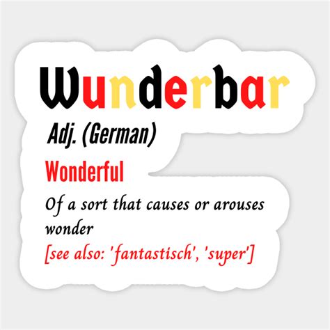 german for wonderful wunderbar