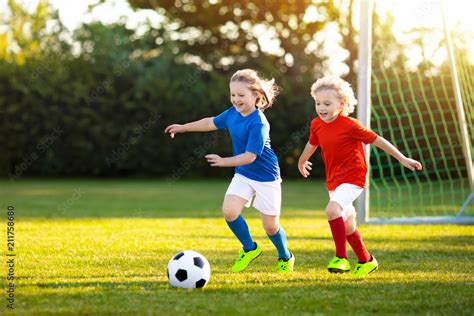 german kids playing soccer