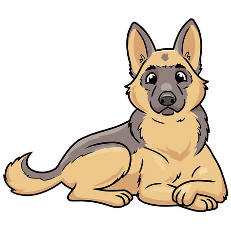 german shepherd cartoon art