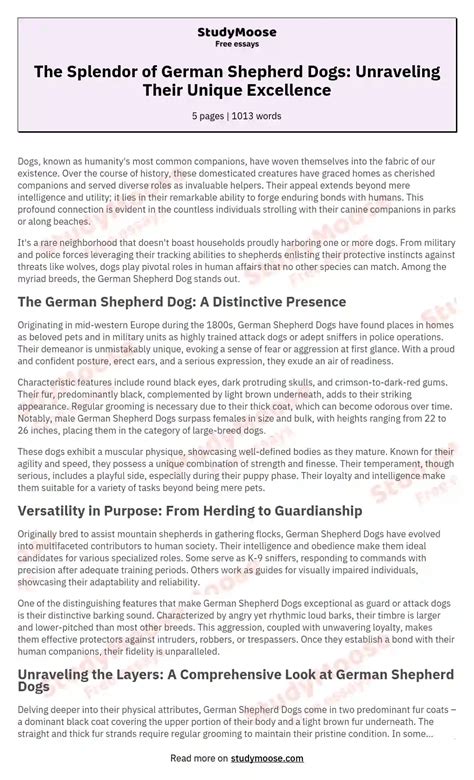german shepherd essay