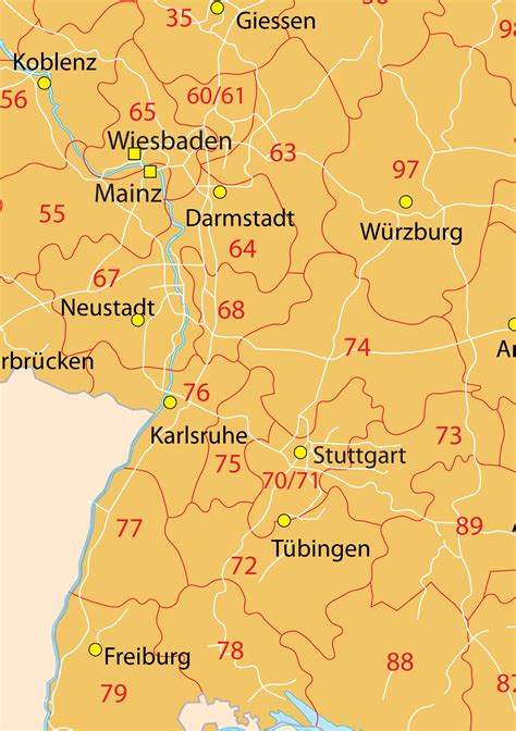 germany map with postcodes