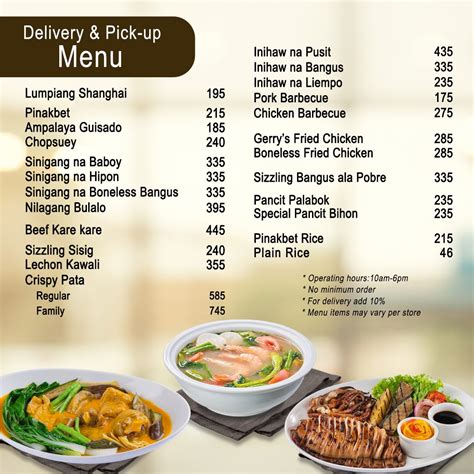 gerry's grill subic menu