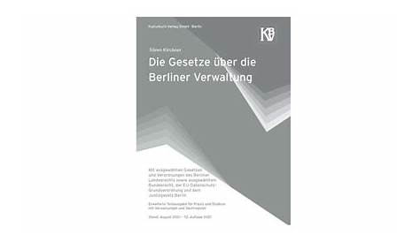 9783889613639: Die Gesetze über die Berliner Verwaltung: Textausgabe