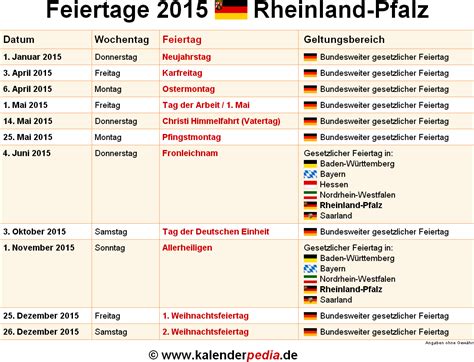 gesetzliche feiertage in rlp