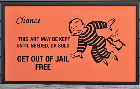 Get out of jail free card printable image