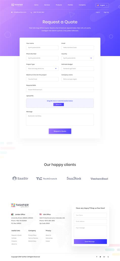 Get A Quote Form Ui