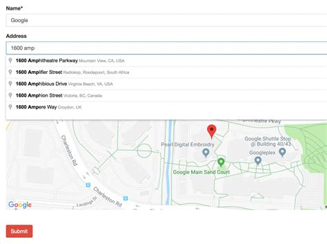 get coordinates from address api