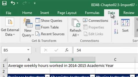 get data in excel 2016