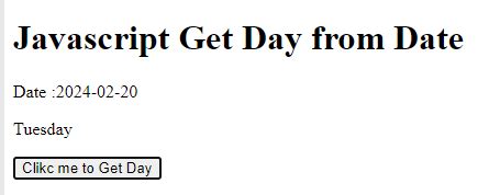get day name from date in javascript