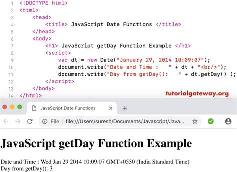 get day number from date javascript