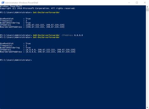 get dns server forwarders powershell