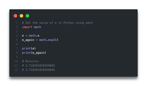 get e in python