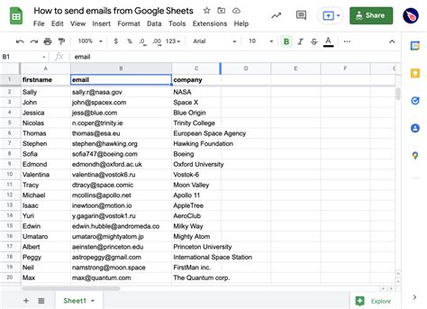 get email lists from google