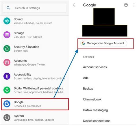 get google account password from android