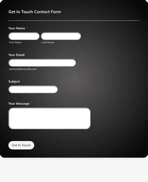 get in touch form template
