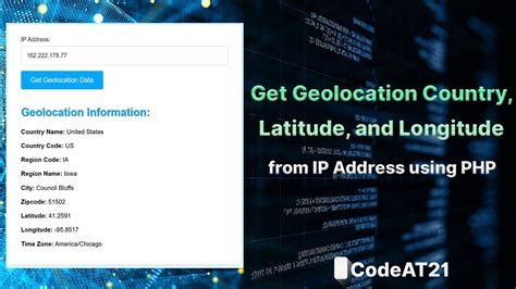 get latitude and longitude from ip address in php