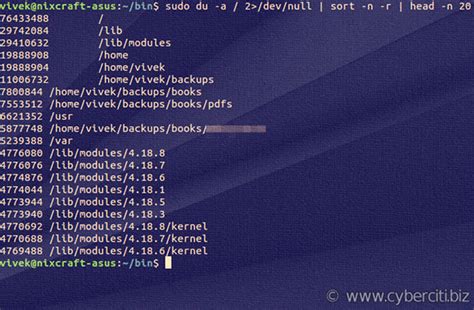 get list of largest files linux