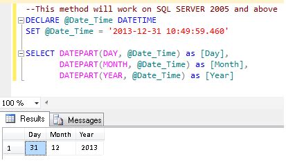 get month and year from date in sql server 2012