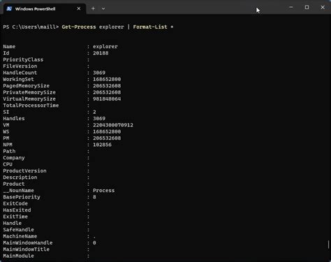 Get Process Description Powershell